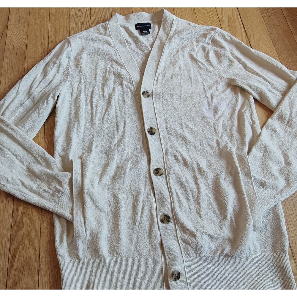 Club Monaco Beige Button Up Cardigan Sweater Womens Pockets Knit Casual